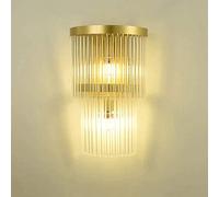 Prettiee Wall Crystal Wall Sconce Lighting LED Simplicity Wall Lamp Modern Wall Light Fixture Bedside Night Lamp for Bedroom Bathroom Living Room Hallway,E14×2 Light Source Bedside Decor Lamp