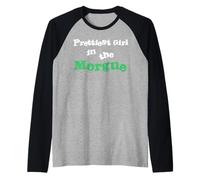 Prettiest Girl in The Morgue Horrorcore Queen Womens Top Raglan Baseball Tee