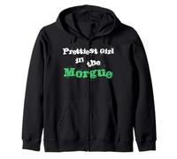 Prettiest Girl in the Morgue Horrorcore Queen Womens Top Zip Hoodie