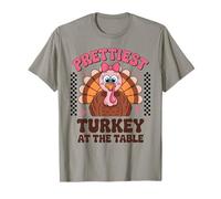 PrettiestTurkey at The Table Thanksgiving Toddler Girl Women T-Shirt