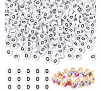 Prettme 1500Pcs Letter O Beads Acrylic Round Alphabet Friendship Bracelet 7mm Spacer Beads for Necklace Earring Jewellery Making