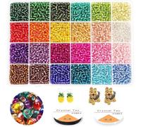 Prettme 4mm 6/0 Colorful Glass Seed Beads, 3360 Pcs Pony Small Craft Beads for Bracelet Making, Jewellery Making, Friendship Bracelets, Necklaces, Earrings