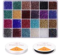 Prettme 9600pcs 3mm Seed Beads for Bracelet Making Kit, 8/0 Dark Colours Small Craft Glass Beads for Friendship Bracelets, Necklaces & DIY Jewellery Making