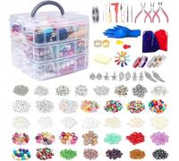 Prettme Jewelry Making Supplies Kit - 8789pcs Bracelet Making Set with Charms, Pearls, Pony/Seed/Clay Beads & Letter Spacers for DIY Crafts, Gifts & Jewelry Repair