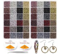 Prettme Pack of 8000 4 mm seed beads for bracelets, glass beads for threading, DIY bracelets, 6/0 craft beads for jewellery making, DIY necklace, earrings and crafts