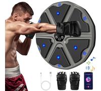 prettop Music Boxing Machine, Smart Bluetooth Boxing Machine with Gloves, Wall Mounted Punching Machine with 9 Level Speed & Mode Adjustment with LED Light for Kids or Adult to Exercise