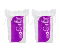 Pretty 50 Large Oval Cotton Cosmetic Pads/Discs - Lint Free, Non Fleecing (Pack of 2)