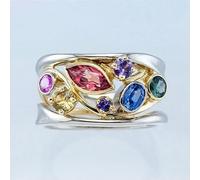 Pretty 925 Silver Filled Rings Women's Cubic Zircon Wedding Jewelry Ring Sz 6-10-7