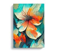 Pretty Abstract Floral No.5 Canvas Print | Gallery Wrapped 30mm Frame Wall Art | 30x20 inches | Ready to Hang | Abstract Floral Picture | Living Room Bedroom Lounge Office