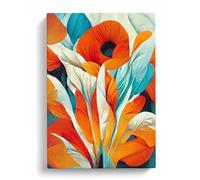 Pretty Abstract Flowers No.3 Canvas Print | Gallery Wrapped 30mm Frame Wall Art | 30x20 inches | Ready to Hang | Abstract Floral Picture | Living Room Bedroom Lounge Office