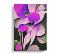 Pretty Abstract Flowers No.5 Canvas Print | Gallery Wrapped 30mm Frame Wall Art | 30x20 inches | Ready to Hang | Abstract Floral Picture | Living Room Bedroom Lounge Office