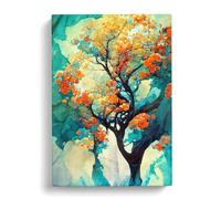 Pretty Abstract Tree No.2 Canvas Print | Gallery Wrapped 30mm Frame Wall Art | 30x20 inches | Ready to Hang | Abstract Landscape Picture | Living Room Bedroom Lounge Office