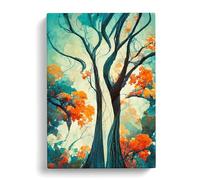 Pretty Abstract Trees No.2 Canvas Print | Gallery Wrapped 30mm Frame Wall Art | 30x20 inches | Ready to Hang | Abstract Landscape Picture | Living Room Bedroom Lounge Office