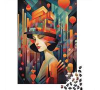 Pretty Abstract Woman Face Puzzles 1000 Pieces Wooden Puzzles for Adults And Teenager Family Game Christmas Eve Gifts 1000pcs (75x50cm)