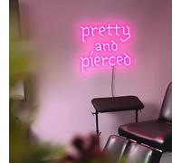 Pretty and pierced neon sign, Piercing studio signs, Tattoo studio sign, Gothic art decor