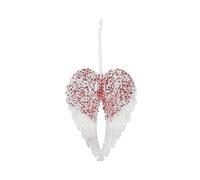 Pretty Angel Wings with Sequin Detail, Glass Look Acrylic Hanging Decoration for your Christmas Tree in Red, Gold, Blue, Silver or Rose Gold (Red)