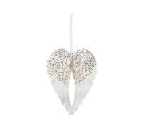 Pretty Angel Wings with Sequin Detail, Glass Look Acrylic Hanging Decoration for your Christmas Tree in Red, Gold, Blue, Silver or Rose Gold (Gold)