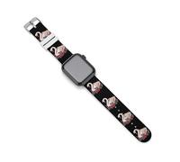 Pretty Animal Flower Swan Silicone Watch Band Replacement Watch Straps Adjustable Sport Wristband for Women Men 42mm/44mm