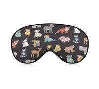 Pretty Animals with Floral Wreaths Sleep Eye Mask Soft Sleep Cover Blindfold Sleeping Mask Cover for Sleep Travel
