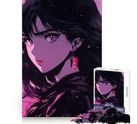Pretty Anime Girl for Adults 1000 Piece Jigsaw Puzzle Pure Logic Toy Peaceful Time Sharp Cut Heartfelt Gift (38x52cm)