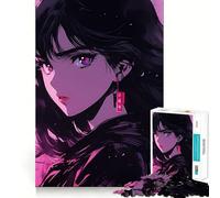 Pretty Anime Girl for Adults 1000 Piece Jigsaw Puzzle Pure Logic Toy Peaceful Time Sharp Cut Heartfelt Gift (38x52cm)