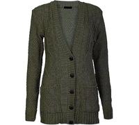 Pretty Attitude Grandma Cable Knit Cardigan for Women Chunky Button Long Sleeves (as8, Numeric, Numeric_8, Regular, Regular, Khaki)