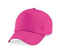 Pretty Attitude Kids Plain Baseball Cap Girls Boys Childrens Hat School P.E. Summer Sun Hat 50 UPF Adjustable - Black - White - Red (UK, Alpha, One Size, Fuchsia)