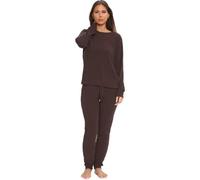 Pretty Attitude Ladies 2 Pcs Marl Knitted Ribbed Bottom Lounge Wear Suit Set Women's Tracksuit