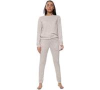Pretty Attitude Ladies 2 Pcs Marl Knitted Ribbed Bottom Lounge Wear Suit Set Women's Tracksuit
