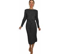 pretty attitude Ladies Knitted midi Dress for Winters Women's Woolen Dress (as8, Numeric, Numeric_20, Numeric_22, Regular, Regular, Black)