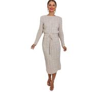 pretty attitude Ladies Knitted midi Dress for Winters Women's Woolen Dress (as8, Numeric, Numeric_20, Numeric_22, Regular, Regular, Stone)
