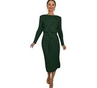 pretty attitude Ladies Knitted midi Dress for Winters Women's Woolen Dress (UK, Numeric, 20, 22, Regular, Regular, Bottle Green)