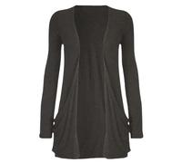 Pretty Attitude Ladies Long Sleeve Boyfriend Cardigan Open Pocket Girls New Top UK Sizes (22, Charcoal)