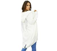 pretty attitude Ladies Sequin Angel Wings Back Over-sized Hoodie Women's Jacket Coat Cardigan Top (as8, numeric, numeric_24, numeric_26, regular, regular, Cream)