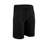 Pretty Attitude Mens Plain Sweat Shorts, Comfy Summer Fleece Gym Shorts Men with Zip Pockets, Running Jogging Shorts S - XL (UK, Alpha, M, Regular, Regular, Black)