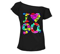 Pretty Attitude New Women's Ladies I Love The 90s T-Shirt Fancy Dress Costume Neon Festival Top (Black Love 90s, 20)