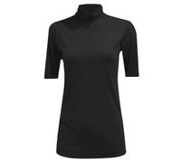 Pretty Attitude New Women's Short Sleeve Polo Roll Turtle Neck Plain Stretch Jumper Top (as8, Numeric, Numeric_16, Numeric_18, Regular, Regular, Black, X-Large)