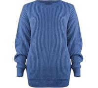 Pretty Attitude Oversized New Ladies Womens Chunky Baggy Jumper Knitted Sweater Thick Top S-XXL 8-22 (UK, Numeric, 16, 18, Regular, Regular, Dark Blue)