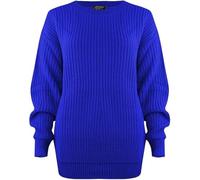 Pretty Attitude Oversized New Ladies Womens Chunky Baggy Jumper Knitted Sweater Thick Top S-XXL 8-22 (UK, Numeric, 20, 22, Regular, Regular, Royal Blue)