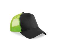 Pretty Attitude Plain Trucker Cap Baseball Cap, Mesh Back Baseball Cap Snapback17 Great Colours (UK, Alpha, One Size, Black/Lime Green)