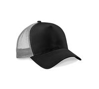 Pretty Attitude Plain Trucker Cap Baseball Cap, Mesh Back Baseball Cap Snapback17 Great Colours (UK, Alpha, One Size, Black/Light Grey)