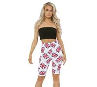 Pretty Attitude Union Jack Cycling Shorts Womens UK FlagWalking Running Gym Biker Active Casual Sports Yoga Pants (as8, Numeric, Numeric_20, Numeric_22, Regular, Regular, Union Jack Short)
