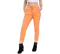 Pretty Attitude Women’s Italian Magic Trouser Pants-Ladies Plain Summer Casual Joggers Bottom Plus Size Pants (UK, Numeric, 10, 14, Regular, Regular, Orange)