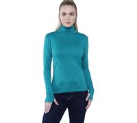 Pretty Attitude Women’s Long Sleeve Polo Neck Top with Thumb Hole Ladies Roll Neck Stretch Gym Yoga Running Base Layer Soft Viscose High Neck Pullover UK Sizes 8-14