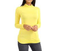 Pretty Attitude Women’s Polo Roll Neck Long Sleeve Turtle Neck Plain Jumpers for Women Siza 8-24 (as8, Numeric, Numeric_20, Numeric_22, Regular, Regular, Yellow, XX-Large)