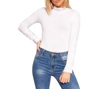 Pretty Attitude Women’s Polo Roll Neck Long Sleeve Turtle Neck Plain Jumpers for Women Siza 8-24 (as8, Numeric, Numeric_12, Numeric_14, Regular, Regular, White, M/L)