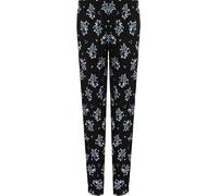 Pretty Attitude Women's Plus Floral Print Trousers Ladies Full Length Elasticated Waist Pants Summer Trouser (as8, Numeric, Numeric_16, Numeric_18, Regular, Regular, Black/Blue Floral)