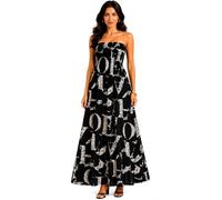 Pretty Attitude Womens Printed Strapless Shirred Bandeau Shearing Boobtube Long Maxi Dress UK Size 8 to 22 (UK, Numeric, 12, 14, Regular, Regular, Love Paris)