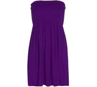 Pretty Attitude Womens Sheering Top Strapless Boob Tube Gater Bandeau Elasticated Bust - Ladies Plain Beach Summer Mini Dress Boobtube Top (UK, Alpha, M, L, Regular, Regular, Purple)