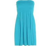 Pretty Attitude Womens Sheering Top Strapless Boob Tube Gater Bandeau Elasticated Bust - Ladies Plain Beach Summer Mini Dress Boobtube Top (UK, Alpha, M, L, Regular, Regular, Turquoise)